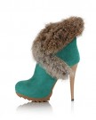 WeenFashion-Womens-Closed-Round-Toe-High-Heel-Stiletto-Frosted-PU-Short-Plush-Solid-Boots-with-Zipper-Green-55-UK-0