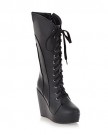 WeenFashion-Womens-Closed-Round-Toe-Wedges-High-Heel-Frosted-Solid-Boots-with-Bandage-Black-5-UK-0