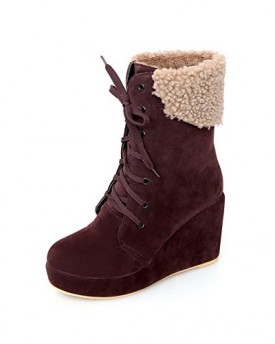 WeenFashion-Womens-Round-Closed-Toe-High-Heels-PU-Short-Plush-Solid-Boots-with-Bandage-Wedge-Platform-Brown-5-UK-0