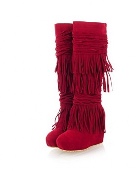WeenFashion-Womens-Round-Closed-Toe-High-Heels-Xi-Shi-Velvet-Solid-Boots-with-Tassels-Red-45-UK-0