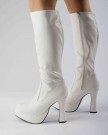 White-Patent-Platform-Fancy-Dress-Boots-Size-UK-10-0