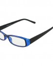 Woman-Man-Black-Blue-Rectangle-Frame-Clear-Lens-Eyewear-Glasses-0