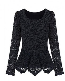 Womdee-Women-Scoop-Neck-Long-Sleeve-Lace-Tunics-Blouse-TopsBlack-L-With-Womdee-Accessory-0
