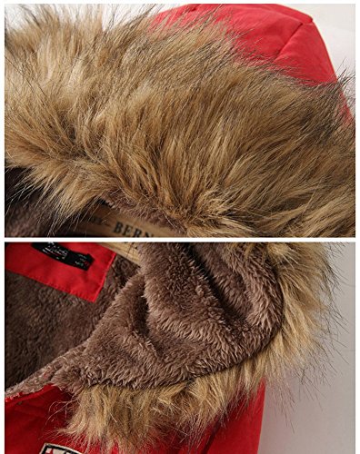 Womdee Women Winter Hooded Thicken Cotton Long Coat Outerwear Jacket(Red,M) With Womdee Accessory - Image 6
