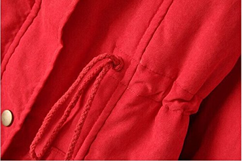 Womdee Women Winter Hooded Thicken Cotton Long Coat Outerwear Jacket(Red,M) With Womdee Accessory - Image 7