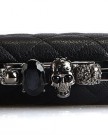WomdeeTM-Quilting-Faux-Leather-Skull-Clutch-PU-Purse-Rings-Style-Party-Bag-Black-With-Womdee-Accessory-Necklace-0-1