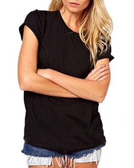 Women-Backless-Casual-Hollow-Wing-Back-Crew-Neck-Blouse-Tops-Solid-Color-T-Shirt-UK10M-Black-0