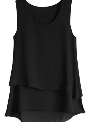 Women-Girl-Short-Casual-Loose-Irregular-Chiffon-Blouse-Vest-Top-T-shirt-Sleeveless-Black-12-0
