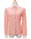 Women-Ladies-Chiffon-Blouse-Lace-Polka-Dots-Button-Lapel-Long-Sleeve-OL-Shirt-Tops-5-Sizes-Pink-0-0