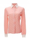 Women-Ladies-Chiffon-Blouse-Lace-Polka-Dots-Button-Lapel-Long-Sleeve-OL-Shirt-Tops-5-Sizes-Pink-0-1