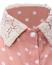 Women-Ladies-Chiffon-Blouse-Lace-Polka-Dots-Button-Lapel-Long-Sleeve-OL-Shirt-Tops-5-Sizes-Pink-0-3