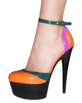 Women-Ladies-Party-Platform-Extreme-Ankle-Strap-High-Heels-Pumps-Stilettos-Court-Shoes-Sandals-MARY-orange-38-0