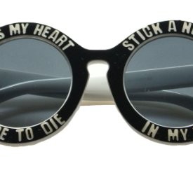 Women-Ladies-black-circular-frame-fashion-Retro-Sunglasses-UV400-cross-my-heart-0