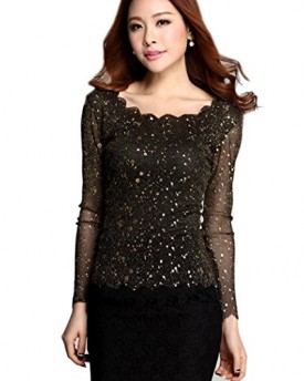 Women-Sexy-Slim-Gauze-Long-Sleeve-see-through-Party-Evening-Tops-Blouse-T-Shirt-0