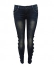 Womens-6181-Side-Cut-Out-Net-Diamante-Detail-Denim-Jeans-Size-10-0-2