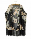 Womens-Batwing-Sleeve-Floral-Print-Tassels-Fringed-Chiffon-Loose-Kimono-Cardigan-Jacket-Coat-Tops-L-Black-0-3