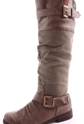 Womens-Black-Ladies-Winter-Biker-Riding-Style-Boots-Flat-Low-Heel-Knee-High-Boots-Size-3-8-0