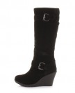 Womens-Black-Mid-Wedge-Knee-High-Winter-Boots-SIZE-7-0-4