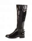 Womens-Black-Patent-Flat-Riding-Knee-Boots-SIZE-6-0-4