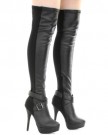 Womens-Black-Stretch-Over-Knee-Thigh-High-Boots-SIZE-5-0-0