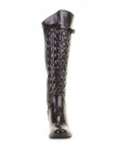 Womens-Block-Heel-Quilted-Knee-High-Black-Boots-SIZE-7-0-4