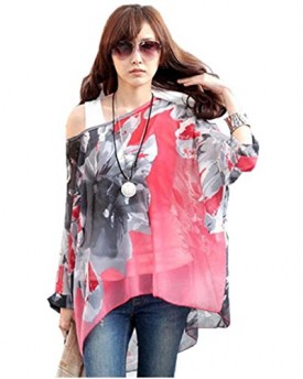 Womens-Bohemian-Floral-Batwing-Sleeve-Plus-Chiffon-Oversize-Loose-Off-Shoulder-Blouse-4240-0