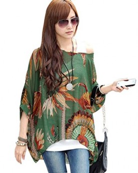 Womens-Bohemian-Floral-Batwing-Sleeve-Plus-Chiffon-Oversize-Loose-Off-Shoulder-Blouse-4270-0