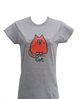 Womens-CAT-marl-grey-fitted-Tshirt-xxl-Sz-16-0