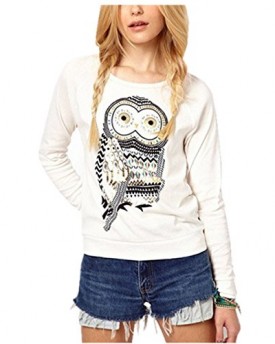 Womens-Casual-Long-Sleeve-Blouse-Owl-Printed-T-Shirt-Cotton-Tee-Beading-Pullover-Tops-Asian-S-0