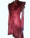 Womens-Dark-Red-Burgundy-Gothic-Victorian-Steampunk-Long-Blouse-Dress-12-0-1