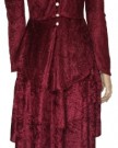 Womens-Dark-Red-Burgundy-Gothic-Victorian-Steampunk-Long-Blouse-Dress-12-0-2