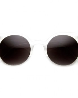 Womens-Fashion-Half-Frame-Round-Cateye-Sunglasses-Frost-0