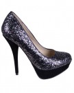 Womens-Fashion-Stiletto-High-Heel-Platform-Two-Tone-Glitter-Round-Toe-Party-Court-Shoes-Black-5-0
