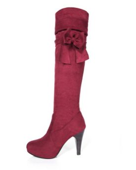 Womens-Fashion-Waterproof-oxfords-boots-faux-suede-elastic-platform-knee-high-heel-shoes-0