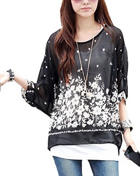 Womens-Floral-Loose-Batwing-Sleeve-Bohemian-Chiffon-Oversize-Off-Shoulder-Blouse-Tops-0