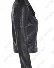 Womens-Gun-Metal-Silver-Faux-Leather-Biker-Jacket-Size-8-to-14-UK-12-Black-0-2