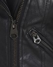 Womens-Gun-Metal-Silver-Faux-Leather-Biker-Jacket-Size-8-to-14-UK-12-Black-0-3