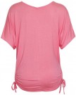 Womens-Heart-Printed-Sequin-Ladies-Stretch-Short-Batwing-Sleeve-Round-Neckline-Tie-T-Shirt-Top-Plus-Size-Coral-Size-16-18-XL-0-0