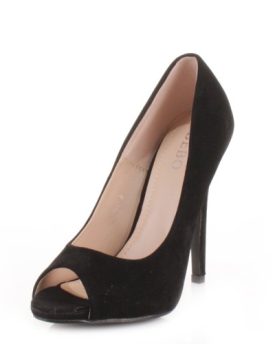 Womens-High-Heel-Suede-Look-Peep-Toe-Stiletto-Shoe-SIZE-4-0