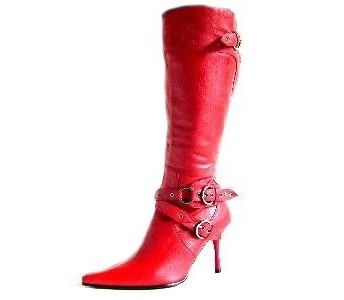 Womens Knee High Length Wide Calf Faux Leather Stiletto High Heels ...