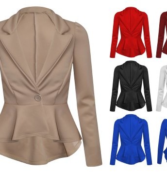 Womens-Ladies-Crop-Frill-Shift-Slim-Fit-Fitted-Peplum-Blazer-Jacket-Coat-UK-8-14-ML-UK-1214-Beige-0