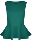 Womens-Ladies-Plain-Stretchy-Sleeveless-Round-Neck-Flared-Frill-Party-Peplum-Top-0-2