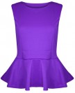 Womens-Ladies-Plain-Stretchy-Sleeveless-Round-Neck-Flared-Frill-Party-Peplum-Top-0-4