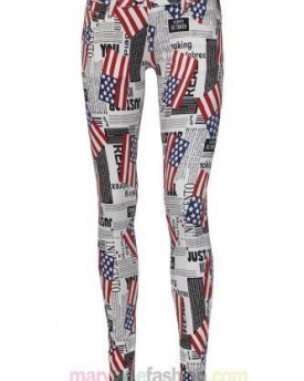 Womens-Ladies-Skinny-Slim-Fit-American-Flag-Newspaper-Printed-Denim-Jeans-UK-6-8-10-12-14-0