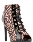 Womens-Leopard-Print-Peep-Toe-Boots-Ladies-UK-2-EU-35-Apricot-0-0