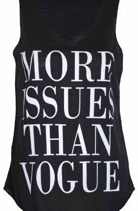 Womens-More-Issues-Than-Vogue-Print-Ladies-Round-Scoop-Neckline-Sleeveless-Stretch-T-Shirt-Vest-Top-Black-Size-12-14-0