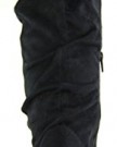 Womens-New-Round-Toe-Long-Leg-Boot-Ladies-Smart-Mid-High-Heel-Knee-High-Black-Faux-Suede-Size-8-UK-0-0