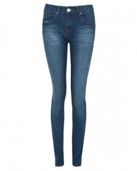 Womens-New-Style-Mid-Wash-Denim-Beth-Basic-Skinny-Jeans-UK-6-Blue-0