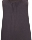 Womens-Plain-Casual-Ruched-Gathered-Long-Sleeveless-Ladies-Scoop-Neck-Stretch-Vest-T-Shirt-Top-Dark-Brown-Size-18-XXL-0