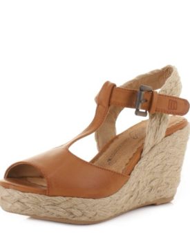 Womens-Platform-Wedge-Heel-T-Bar-Raffia-Sandals-SIZE-4-0